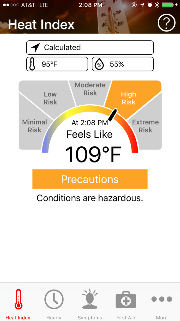 OSHA Heat App Screenshot