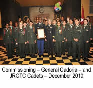 Commissioning – General Cadoria – and JROTC Cadets – December 2010