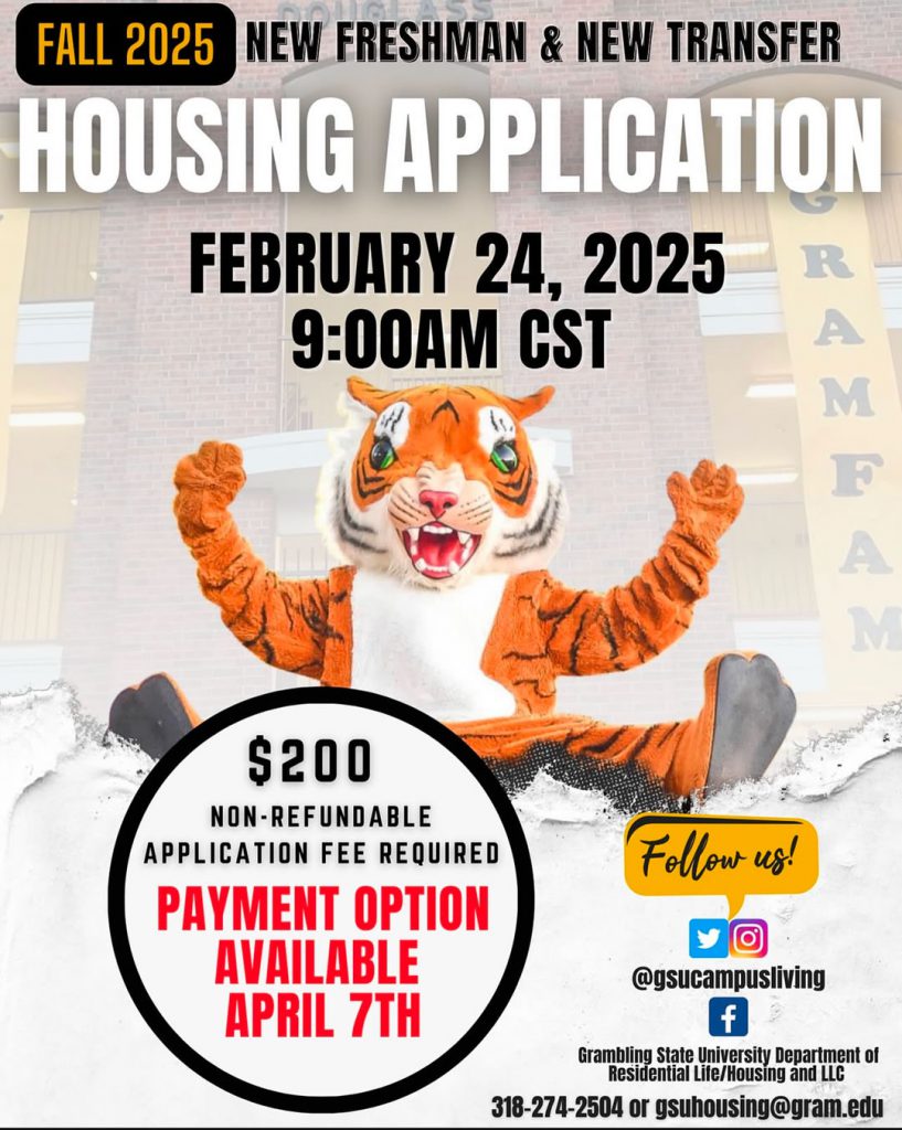 Fall 2025 New Freshman & New Transfer Student Housing Application Flyer