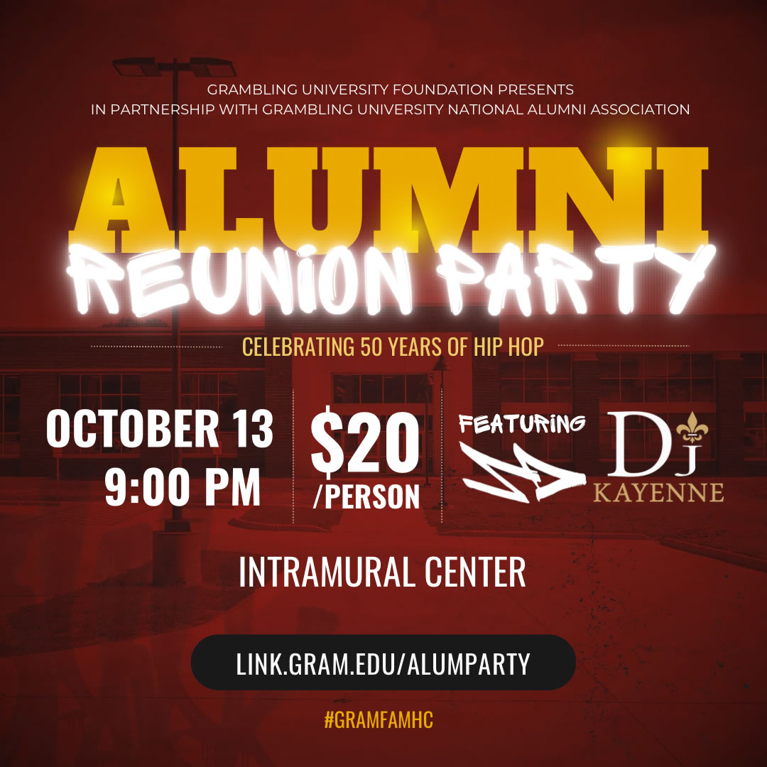 Alumni Reunion Party, Intramural Center - Fri. Oct 13, 9PM