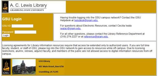 Library Remote Login Screenshot