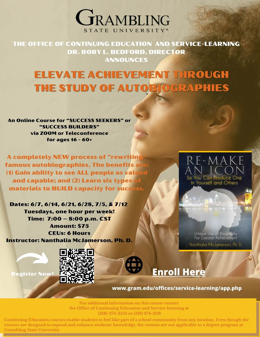 Elevate Achievement through the Study of Autobiographies Flyer
