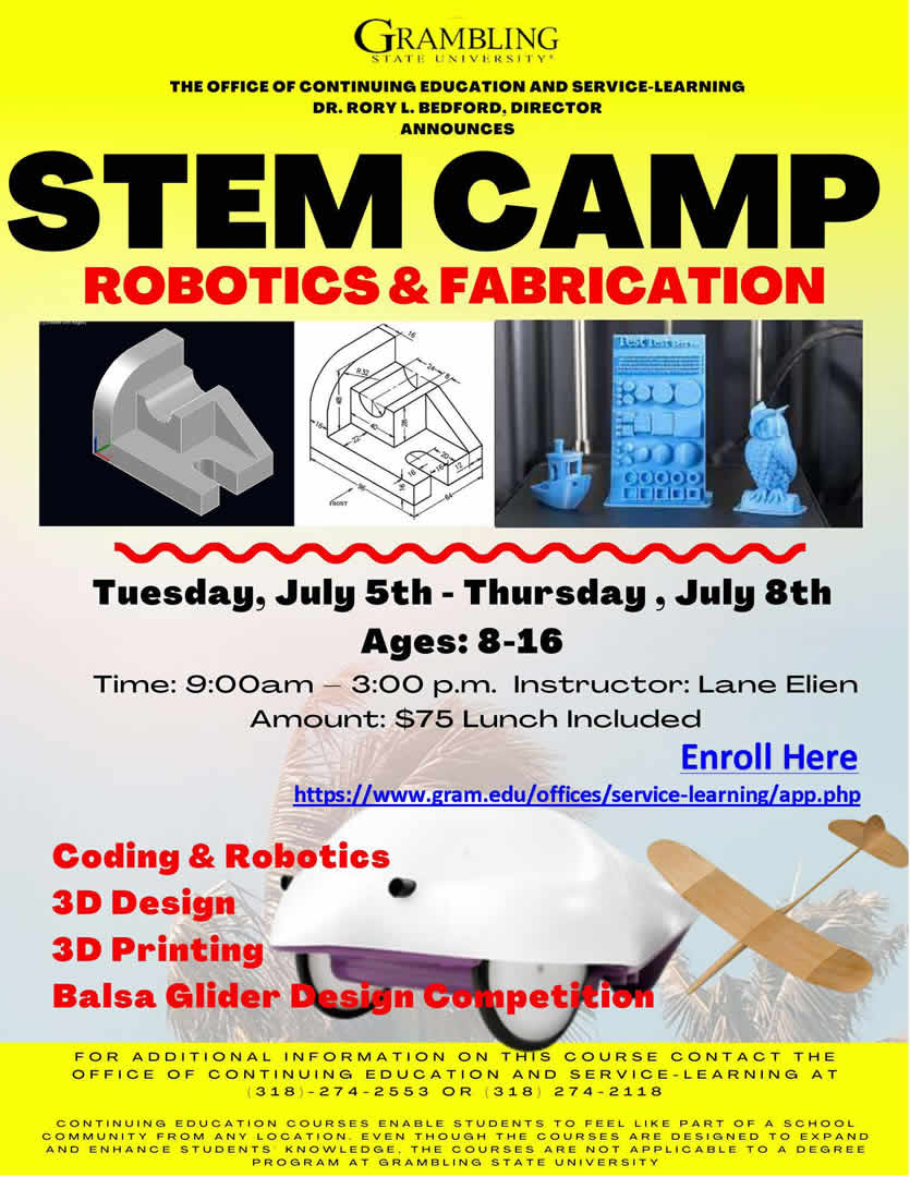 STEM Camp - Robotics & Fabrication Flyer