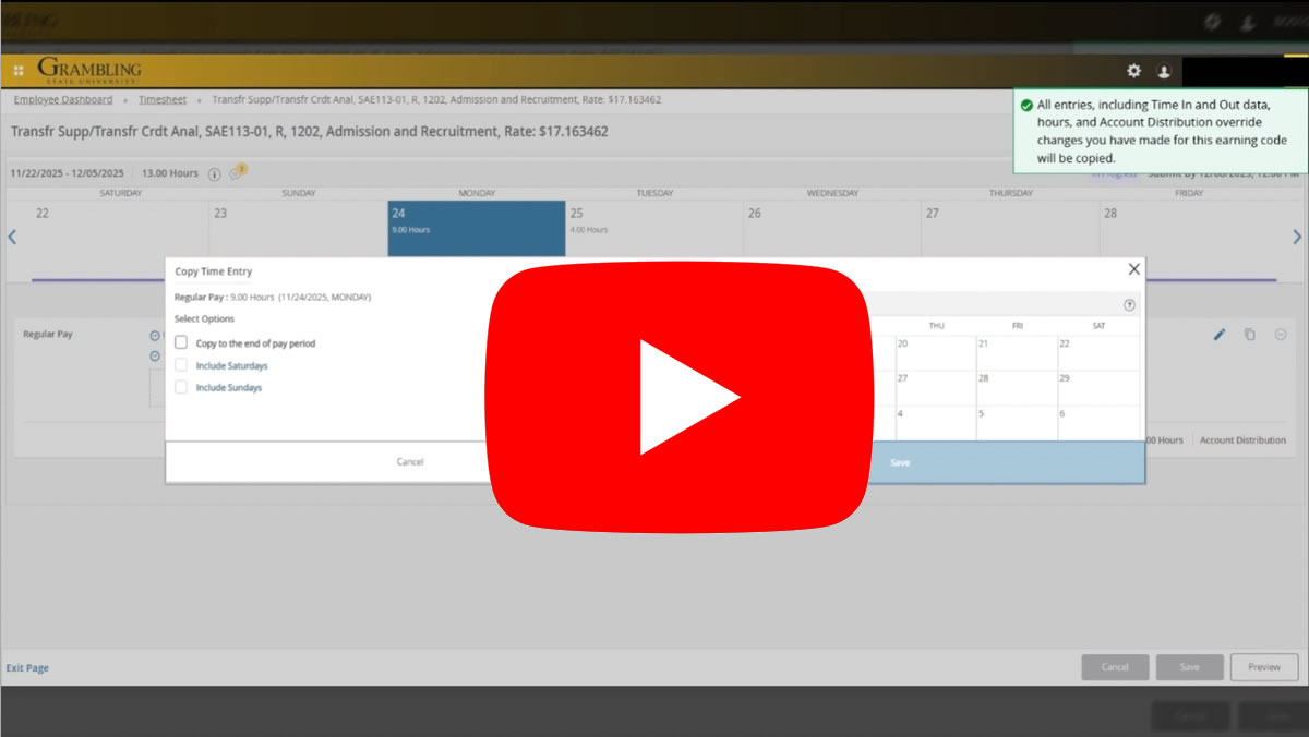 Entering and Approving Time for Biweekly Employees in SSB9