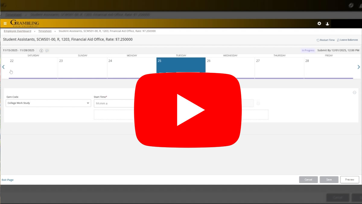 Entering and Approving Time for Student Employees