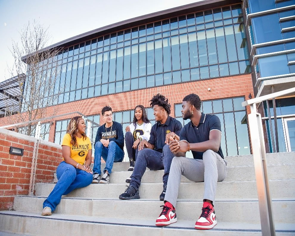 Students on Stairs Photo