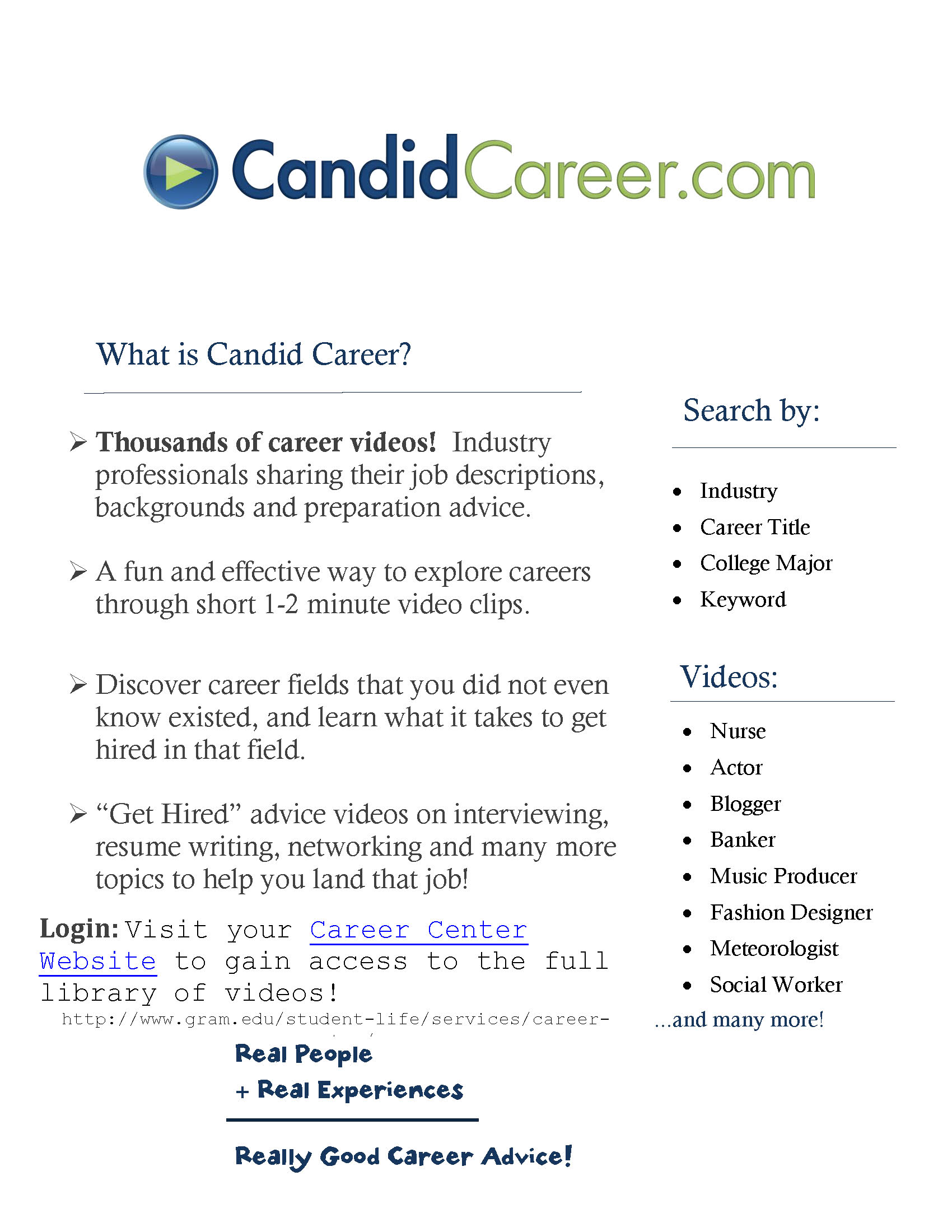 Candid Career Center at GSU Flyer