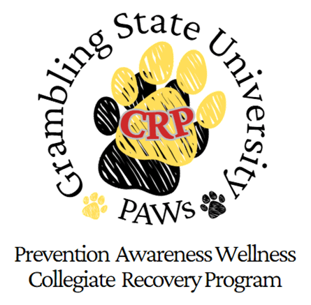 Grambling PAWS (Prevention, Awareness, & Wellness Program) Collegiate Recovery Program Logo